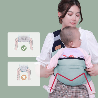 One-handed Newborn Baby Carrier Cotton Wrap Sling Carrier Newborn Safety Ring Kerchief Comfortable Infant Bag