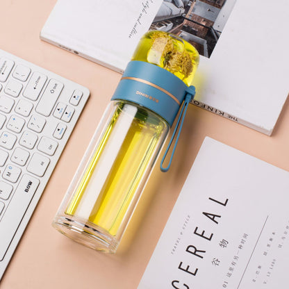 Glass Water Bottle With Tea Infuser Filter Tea
