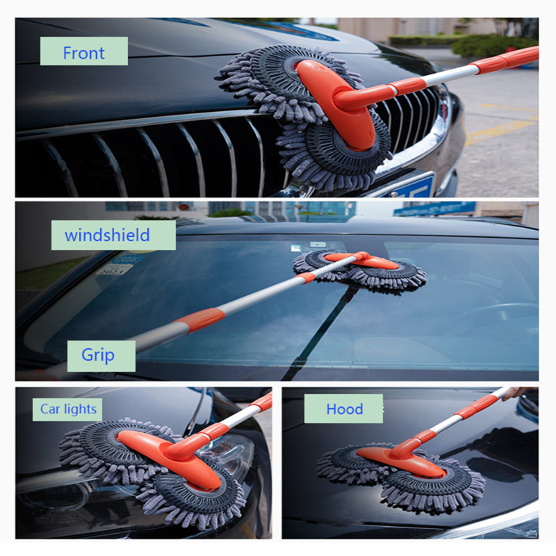 Motorcycle Truck Car Window Windshield Brush Microfiber Cloth Auto Window  Cleaner Long Handle Car Washable Brush Clean Tool